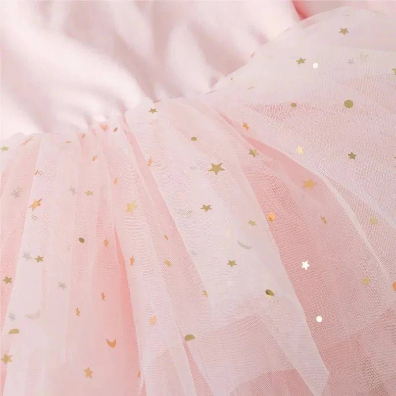 Baby Meisjes Tutu Jurk Roze – Tule Jurkje Met Sterretjes - KidsKorner