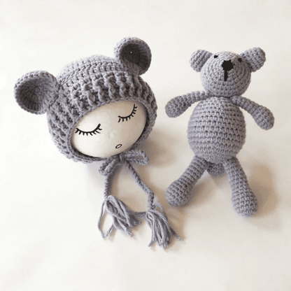 Baby Muts Met Berenoren En Knuffelbeertje Set - KidsKorner