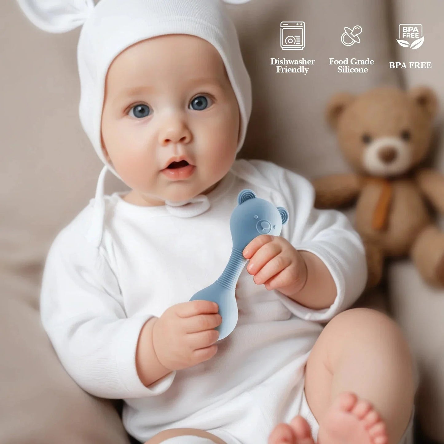 BerenRammel Siliconen Bijtring - Baby Rammelaar - KidsKorner