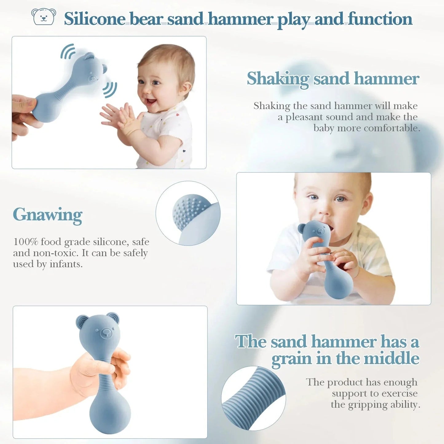 BerenRammel Siliconen Bijtring - Baby Rammelaar - KidsKorner