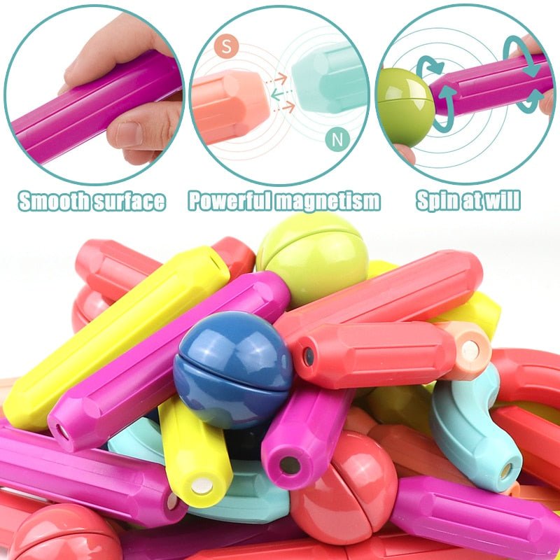 Bouwspeelgoed - Magnetische Staafjes en Balletjes - KidsKorner
