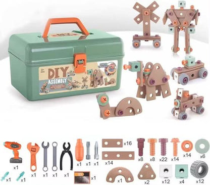 Braviko Kindergereedschap Bouwset – Gereedschapskoffer Speelgoed - KidsKorner