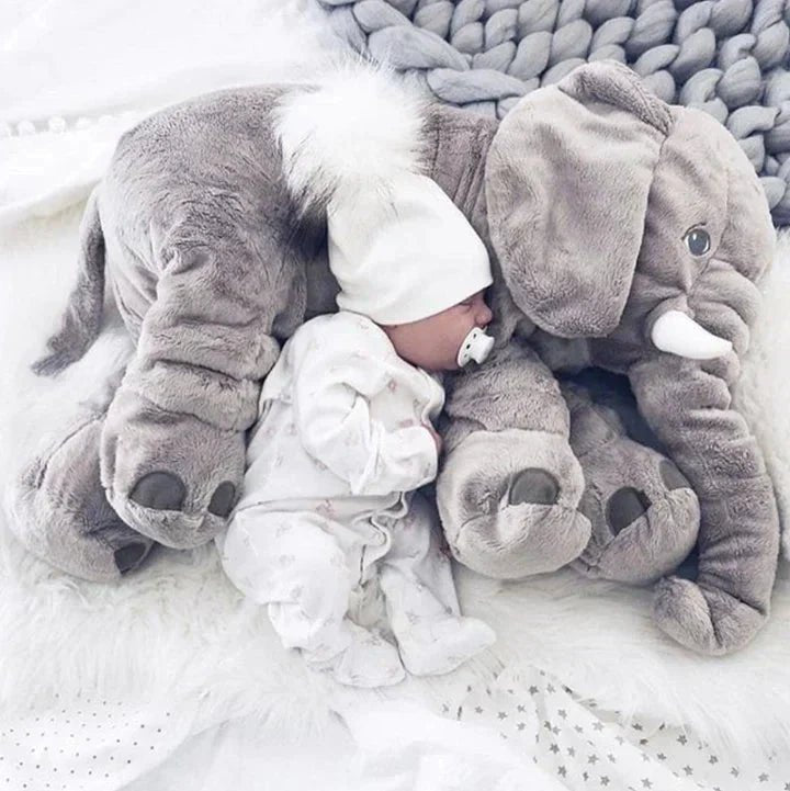 Cuddlephant Knuffel Olifant Kussen - Zacht Baby Kussen - Babycadeau en Slaaphulp - KidsKorner