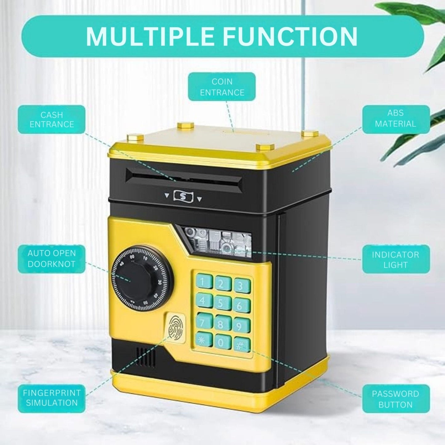 Elektronische Spaarpot Met Code En Vingerafdruk – Automatische Biljetinvoer 3 - 13 Jaar - KidsKorner