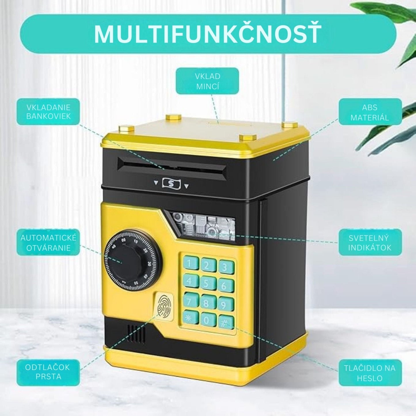 Elektronische Spaarpot Met Code En Vingerafdruk – Automatische Biljetinvoer 3 - 13 Jaar - KidsKorner