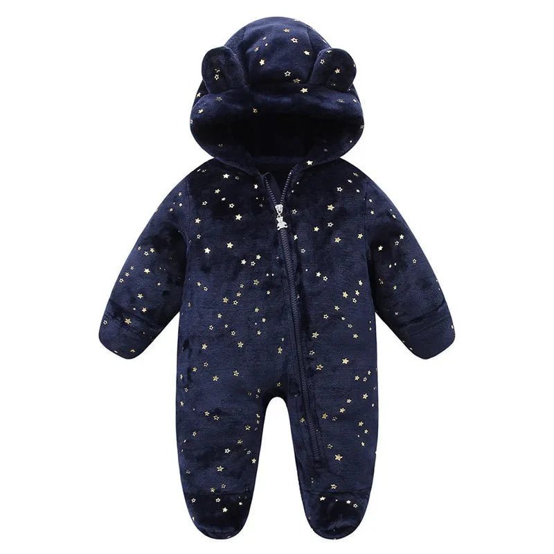 Flanellen Baby Boxpak Met Capuchon En Rits - KidsKorner
