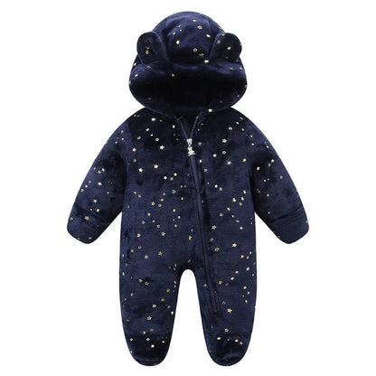 Flanellen Baby Boxpak Met Capuchon En Rits - KidsKorner