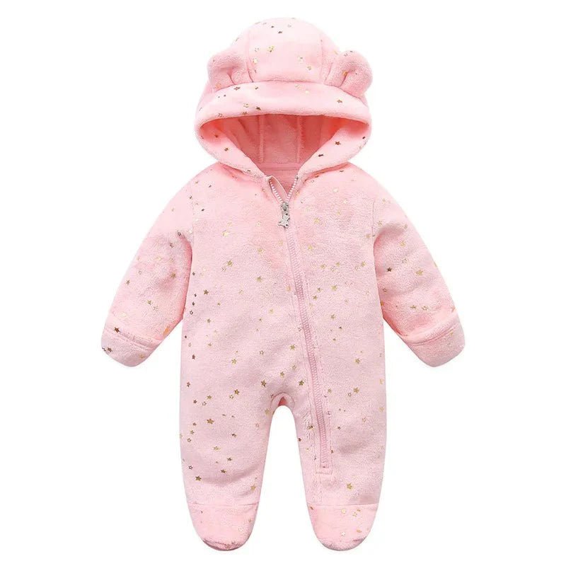 Flanellen Baby Boxpak Met Capuchon En Rits - KidsKorner