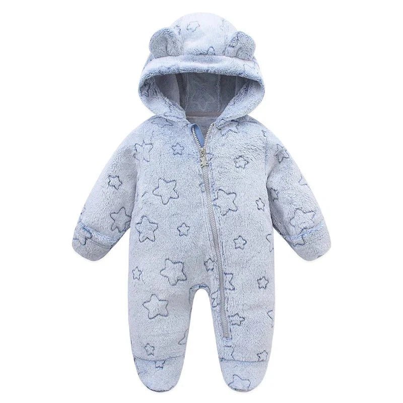 Flanellen Baby Boxpak Met Capuchon En Rits - KidsKorner