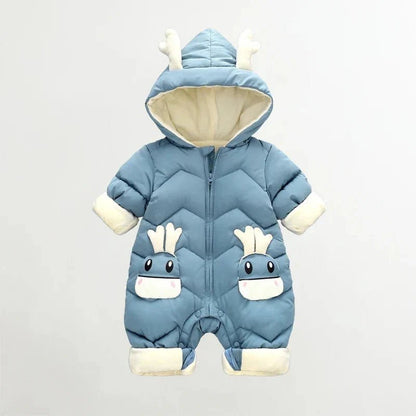 Gevoerd Baby Winterpak Rendier Met Capuchon Jumpsuit - KidsKorner