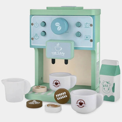Houten Koffiemachine Speelset Kinderen – Montessori Rollenspel Keukentje - KidsKorner