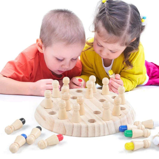 Houten Memory Schaakspel voor Kinderen – Geheugenspel - KidsKorner