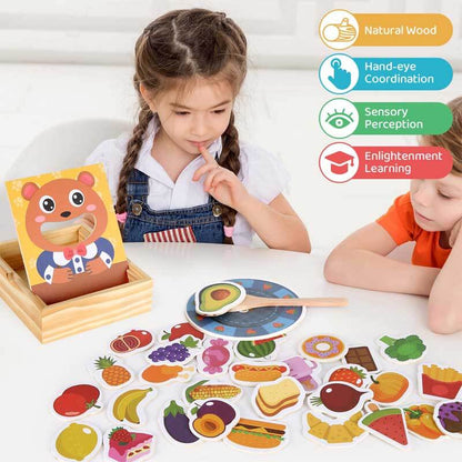 Houten Montessori Voerspel – Speelgoed Eten Voor Peuters - KidsKorner