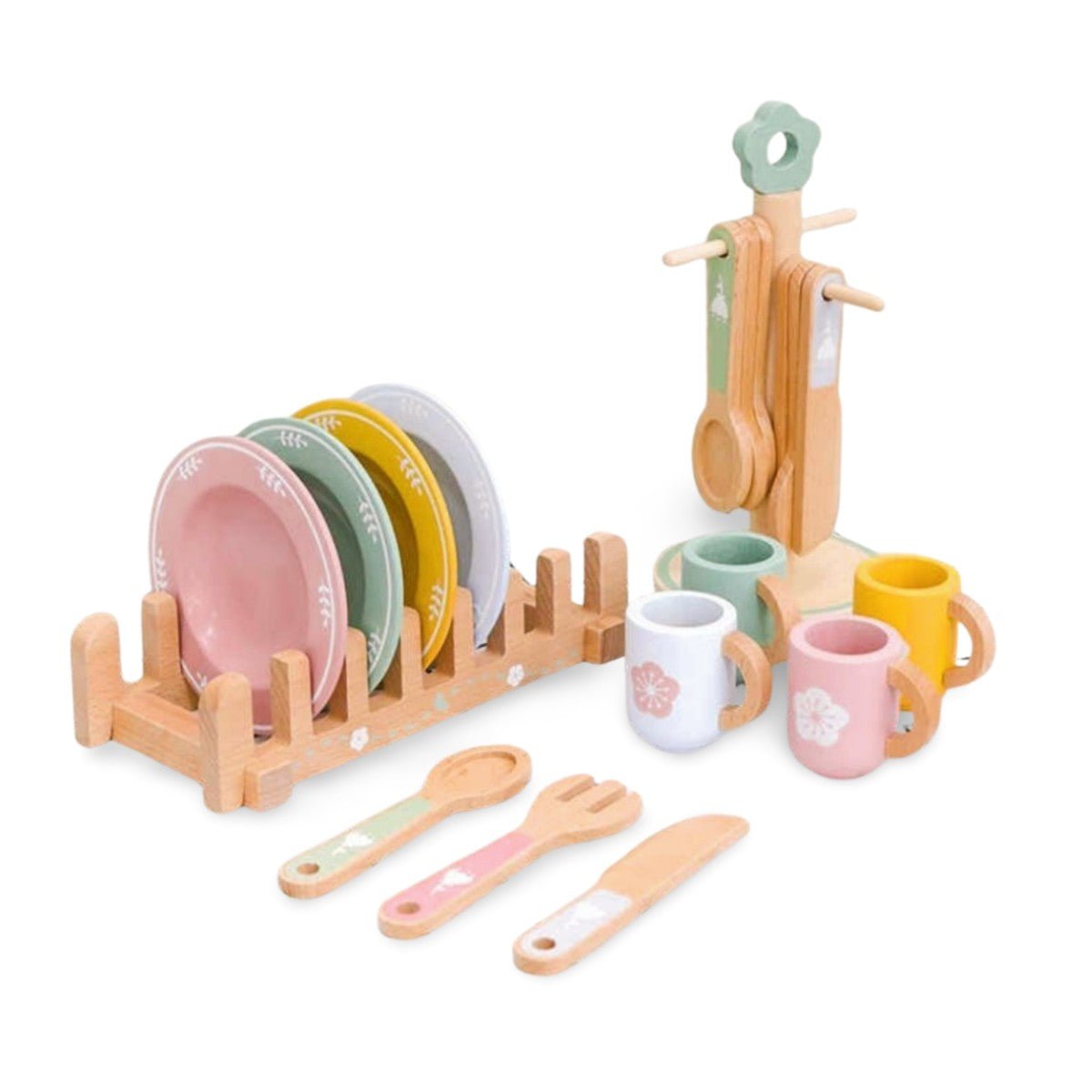 Houten Speelkeuken Accessoires Set 22 - Delig Speelservies Voor Kinderen - KidsKorner