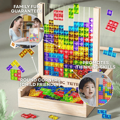Houten Tetris Puzzel - Educatief Denkspel - KidsKorner