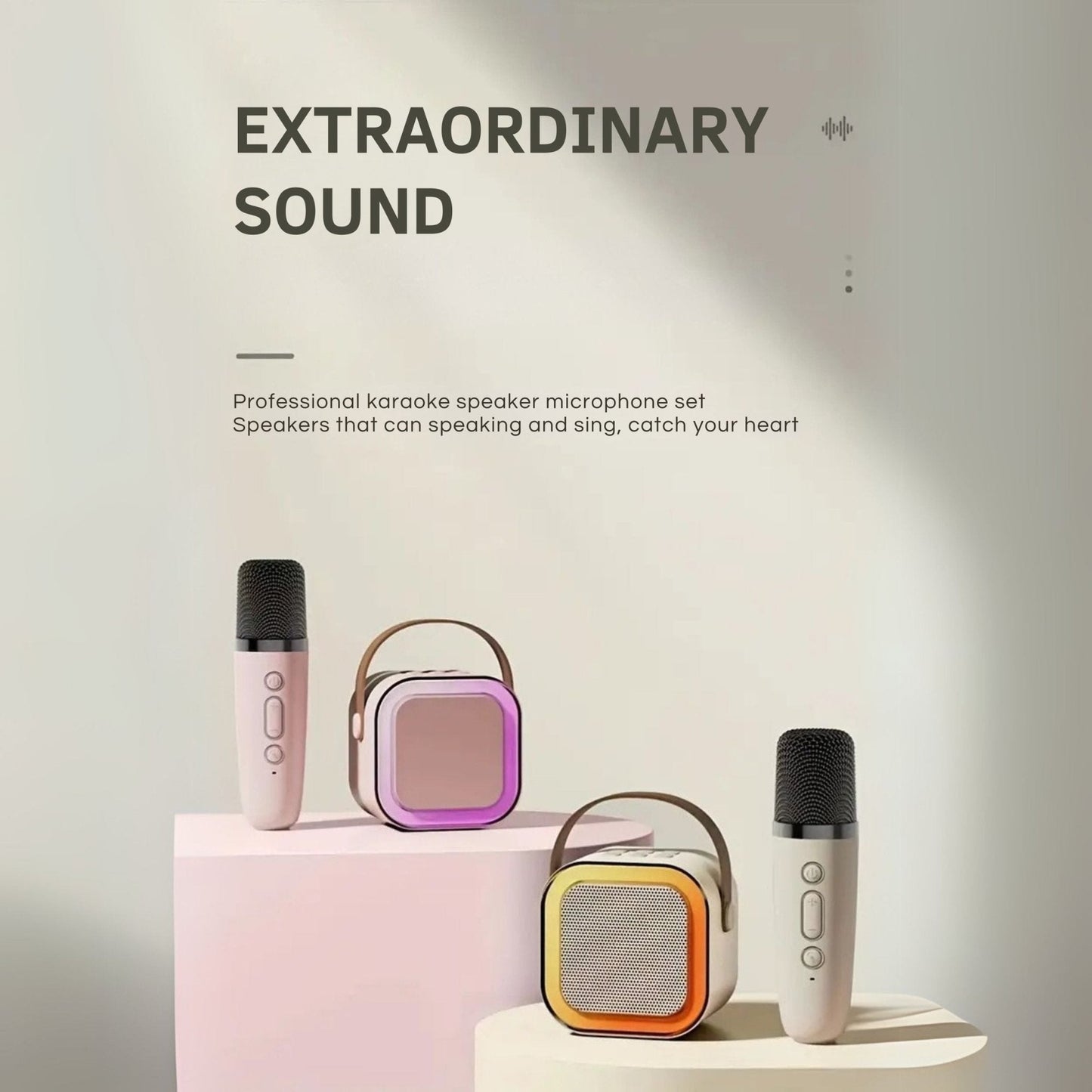 Karaoke Set Voor Kinderen | Draadloze Bluetooth Speaker Met Led Lichten En Microfoon - KidsKorner