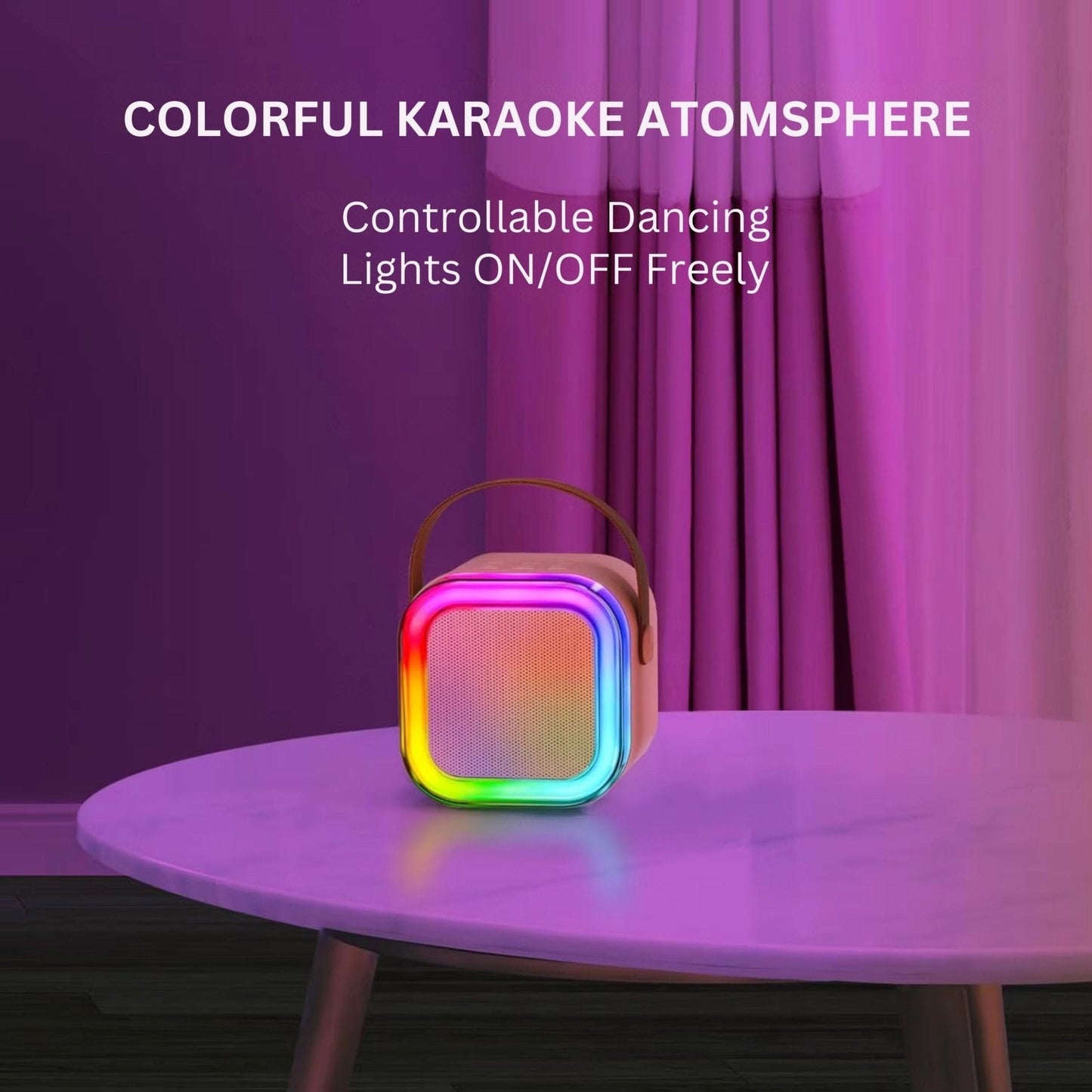Karaoke Set Voor Kinderen | Draadloze Bluetooth Speaker Met Led Lichten En Microfoon - KidsKorner