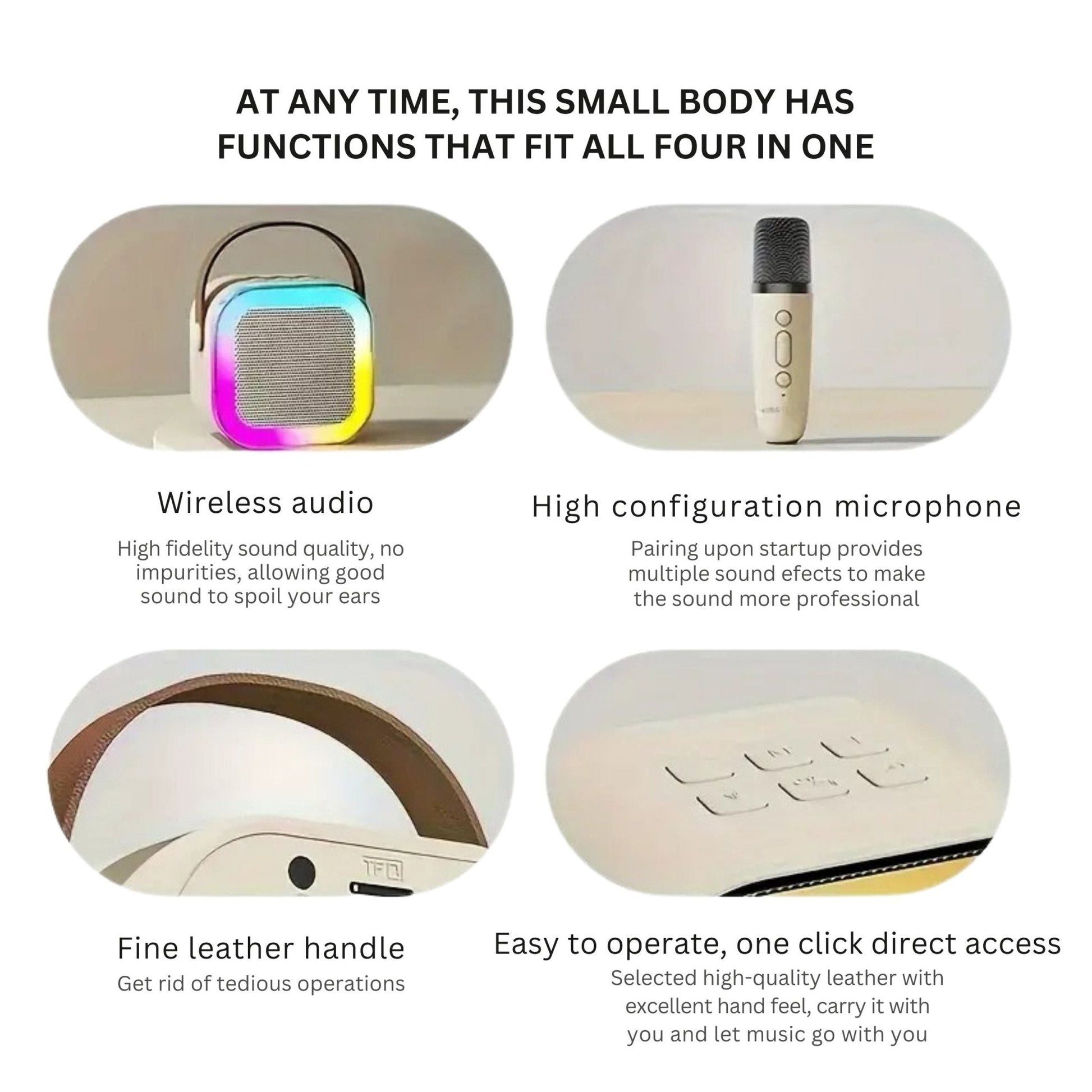 Karaoke Set Voor Kinderen | Draadloze Bluetooth Speaker Met Led Lichten En Microfoon - KidsKorner