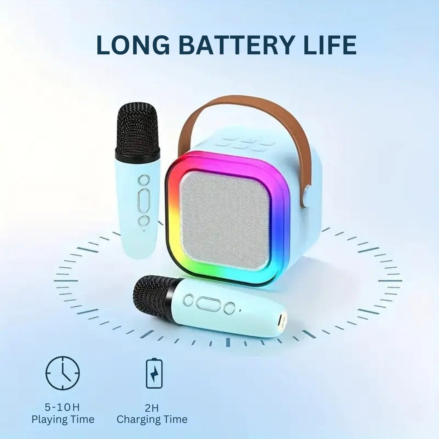 Karaoke Set Voor Kinderen | Draadloze Bluetooth Speaker Met Led Lichten En Microfoon - KidsKorner