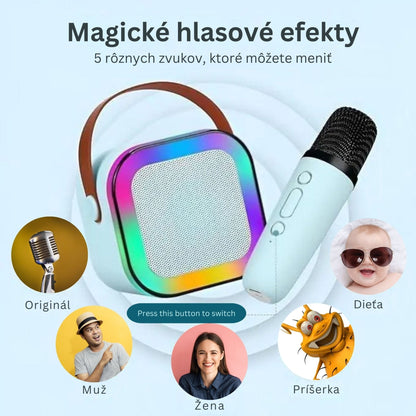 Karaoke Set Voor Kinderen | Draadloze Bluetooth Speaker Met Led Lichten En Microfoon - KidsKorner