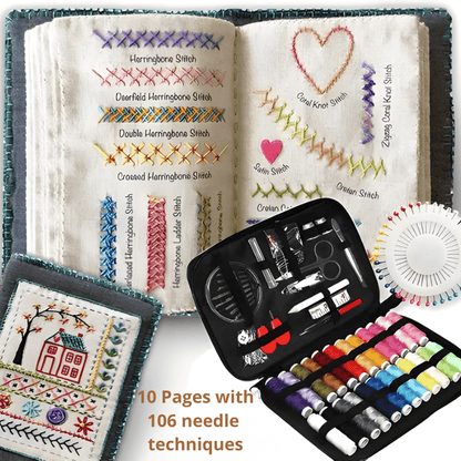 Kinder Naaiset & Borduurboek - Handwerkset Met Garen - 6+ Jaar - KidsKorner