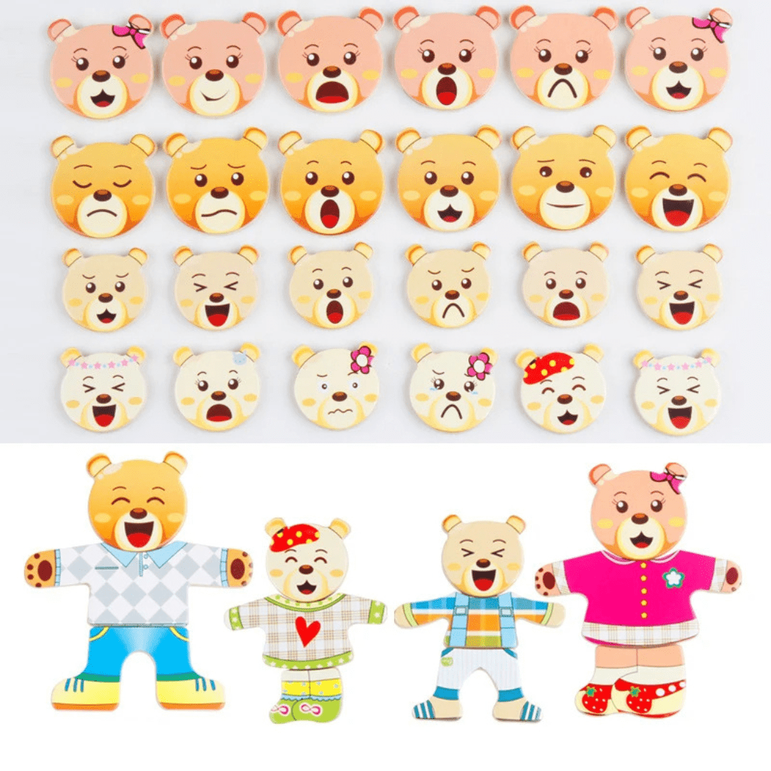 KleedPuzzel Dieren Houten Aankleedpuzzel Met Outfitstukjes - KidsKorner