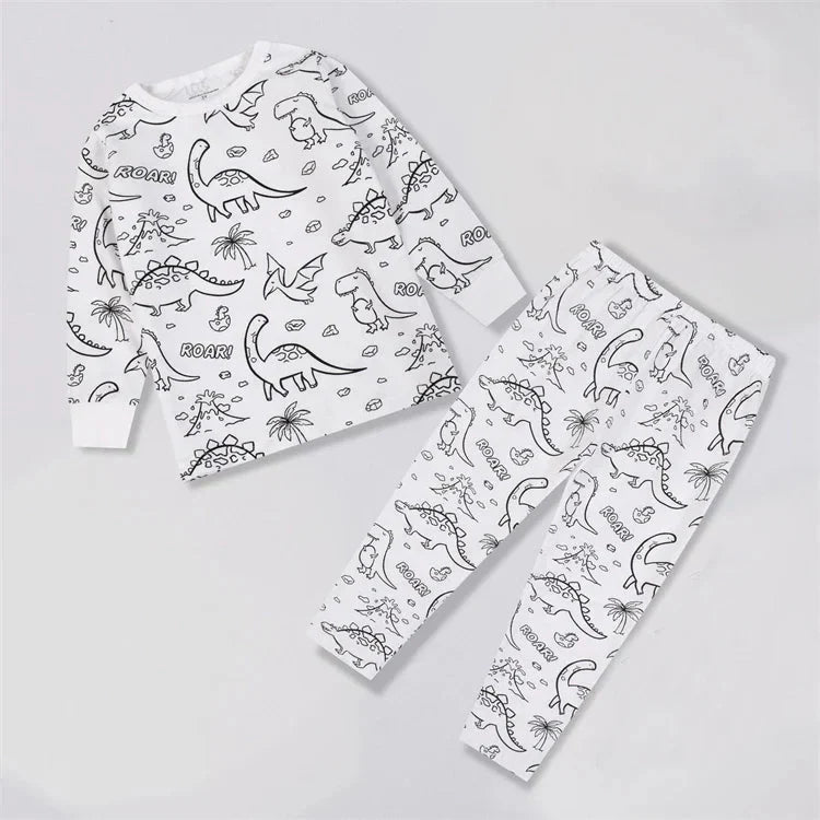 Kleur Je Eigen Kinderpyjama Set 2 - Delig - KidsKorner