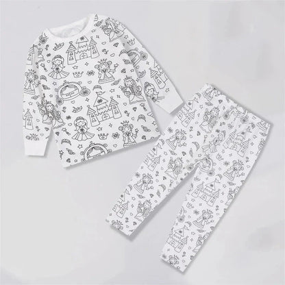 Kleur Je Eigen Kinderpyjama Set 2 - Delig - KidsKorner