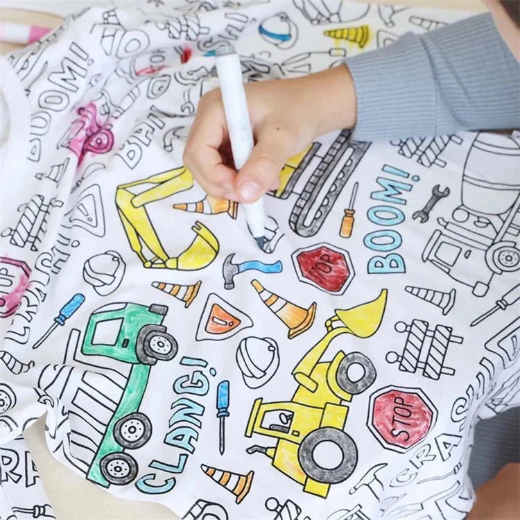 Kleur Je Eigen Kinderpyjama Set 2 - Delig - KidsKorner