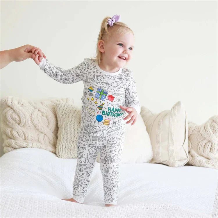 Kleur Je Eigen Kinderpyjama Set 2 - Delig - KidsKorner