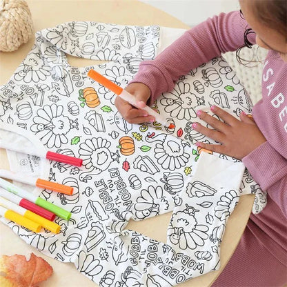 Kleur Je Eigen Kinderpyjama Set 2 - Delig - KidsKorner