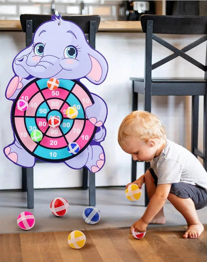 Klittenband Dartbord Kind Olifant Met Plakballetjes - KidsKorner