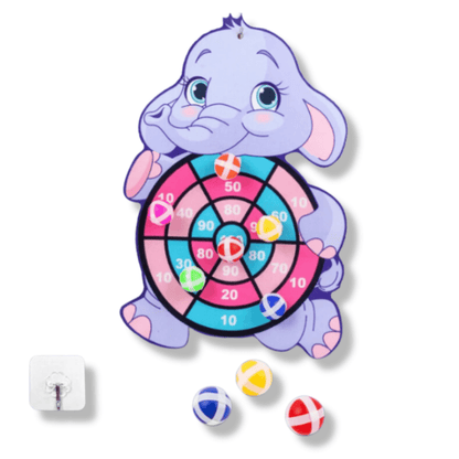Klittenband Dartbord Kind Olifant Met Plakballetjes - KidsKorner