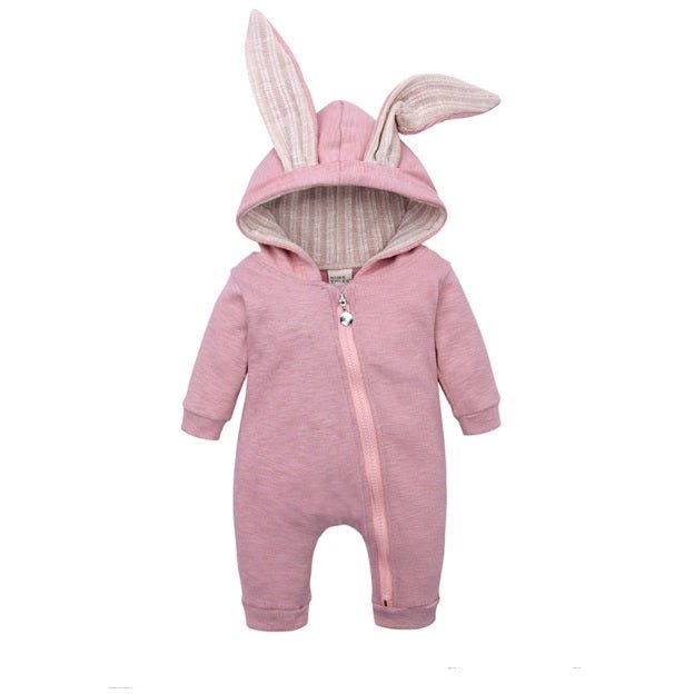 Konijnenoren Baby Romper Met Capuchon En Rits - KidsKorner