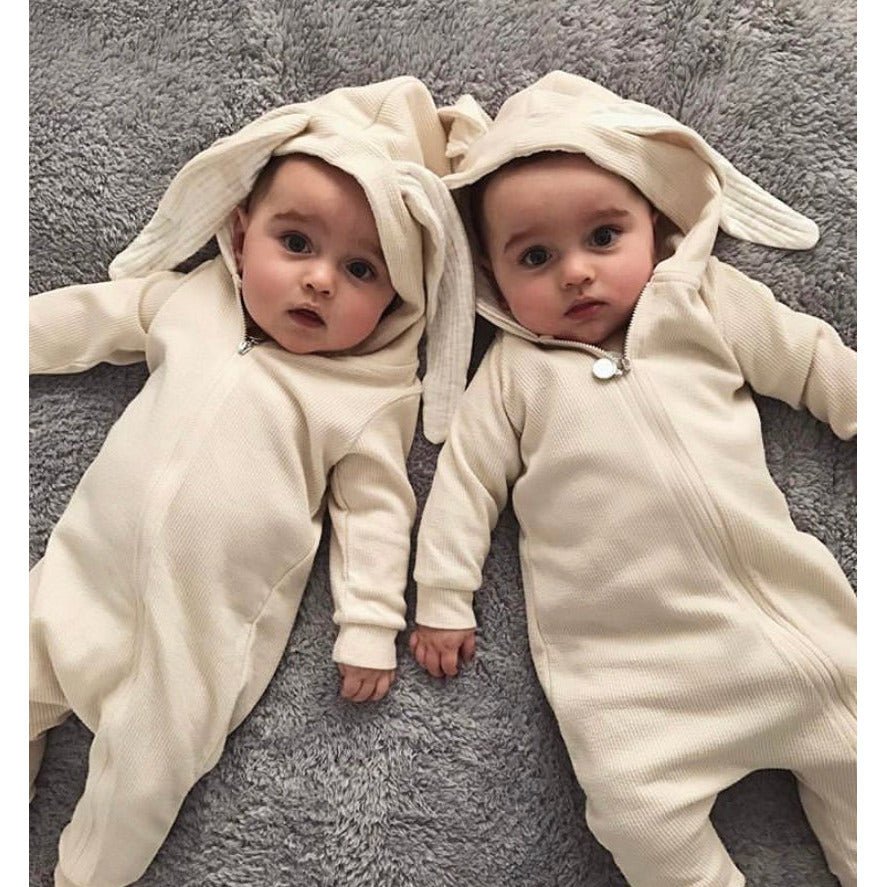 Konijnenoren Baby Romper Met Capuchon En Rits - KidsKorner
