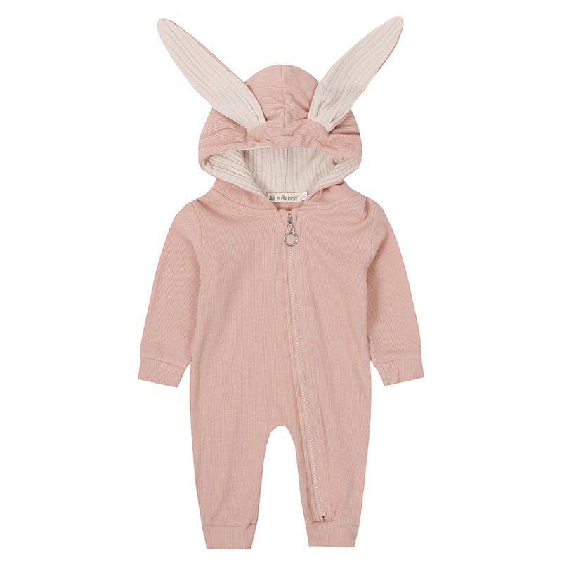 Konijnenoren Baby Romper Met Capuchon En Rits - KidsKorner