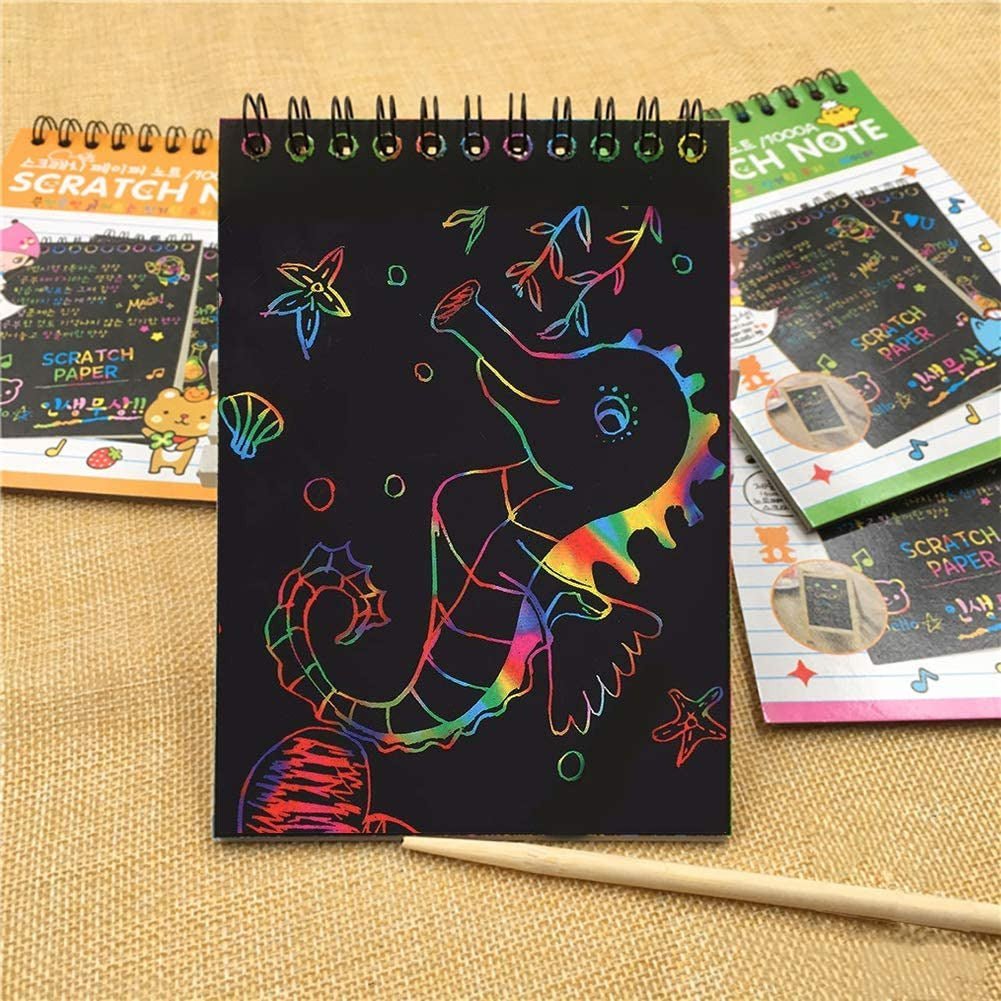 Krasboek Voor Kinderen | Spiraal Kraspapier Met Kleurenlaag | Creatief Tekenen - KidsKorner