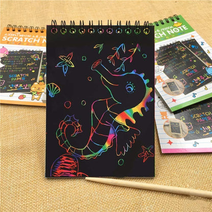 Krasboek Voor Kinderen | Spiraal Kraspapier Met Kleurenlaag | Creatief Tekenen - KidsKorner