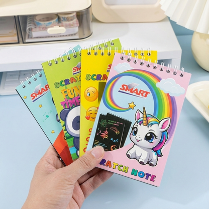Krasboek Voor Kinderen | Spiraal Kraspapier Met Kleurenlaag | Creatief Tekenen - KidsKorner