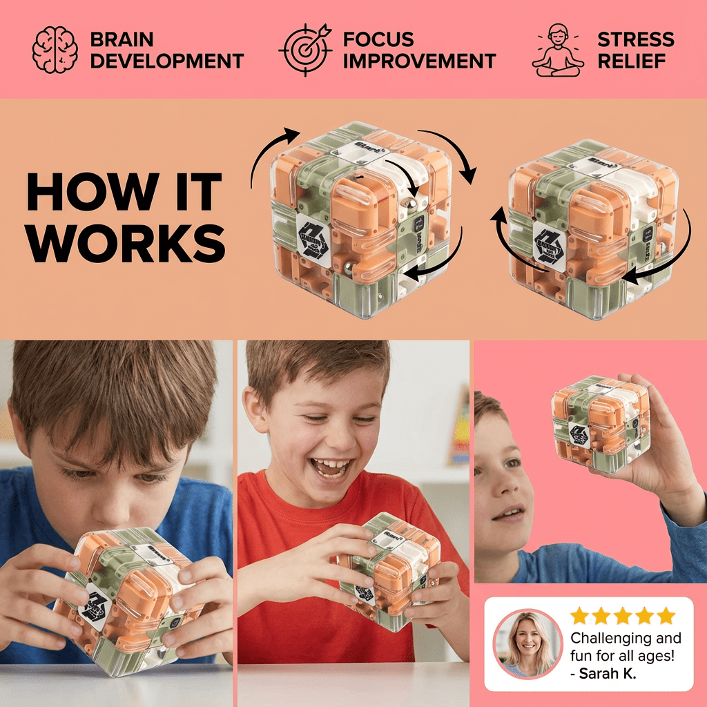 MazeVentro 3D Doolhof Kubus - Labyrint Puzzel Breinbreker - KidsKorner