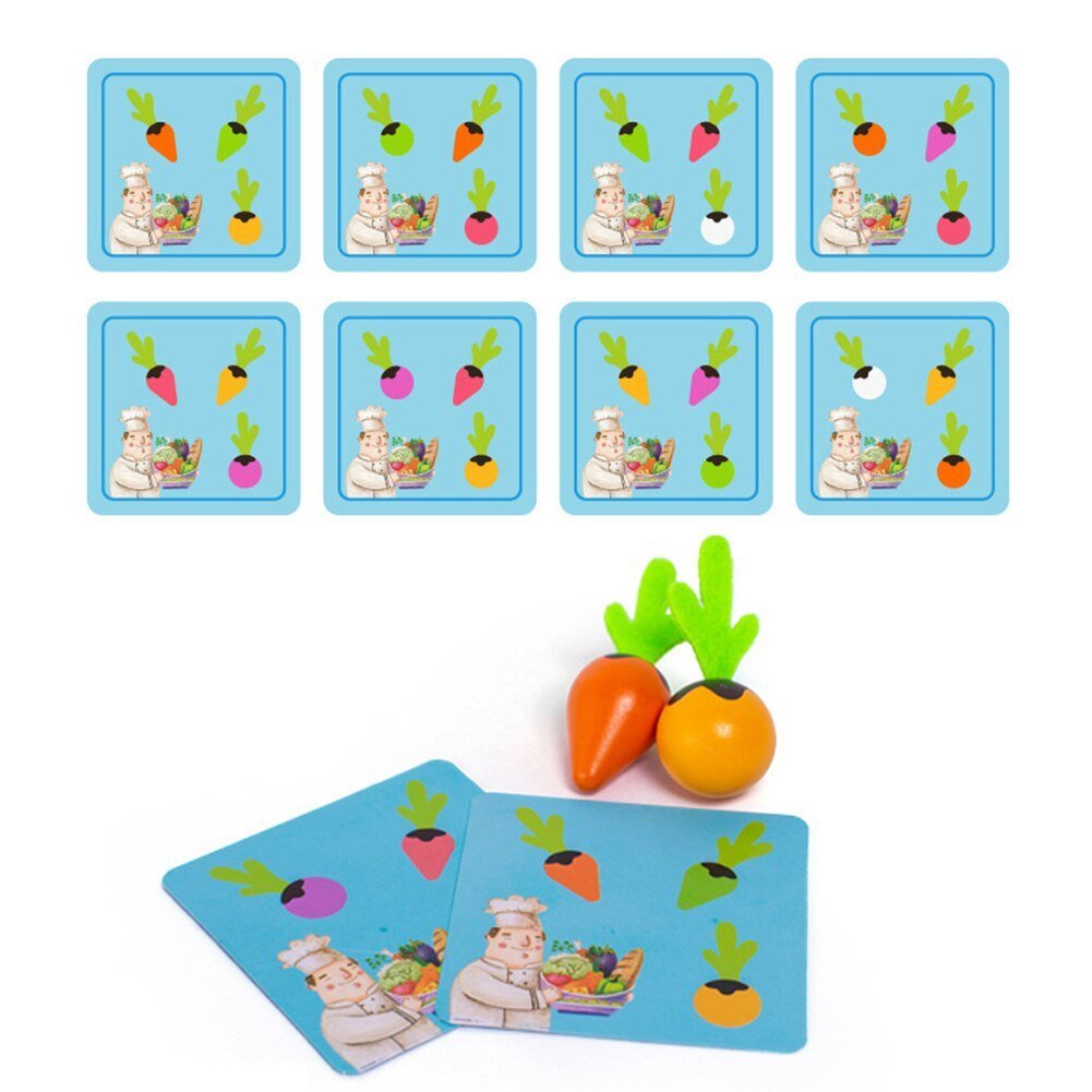 Moestunia Montessori Wortelspel - Houten Sorteerpuzzel - KidsKorner