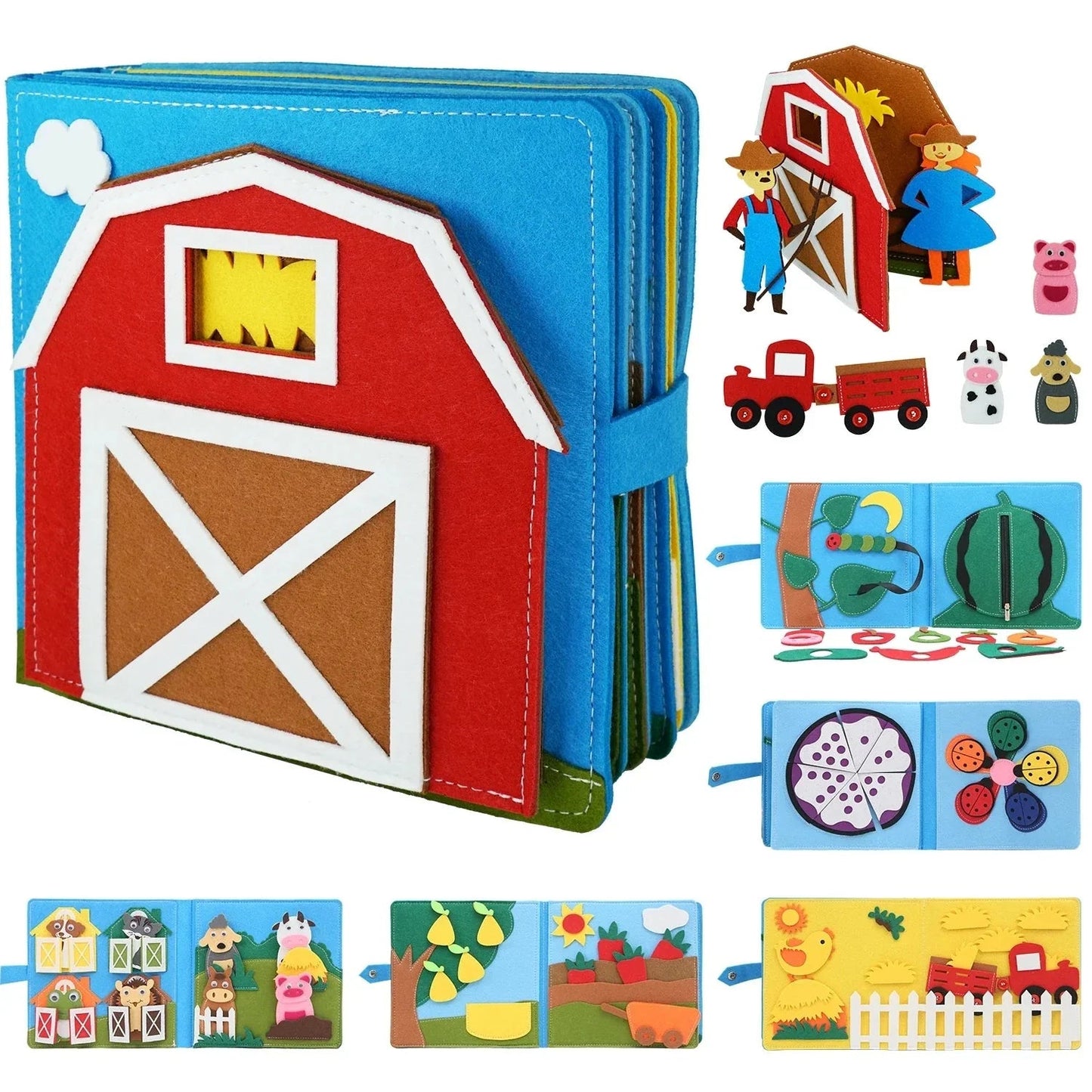 Montessori Activiteitenboek Dieren - Busy Book Vilt - 2 Tot 4 Jaar - KidsKorner