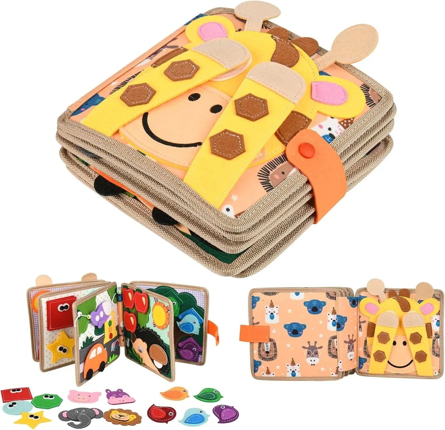 Montessori Activiteitenboek Dieren - Busy Book Vilt - 2 Tot 4 Jaar - KidsKorner