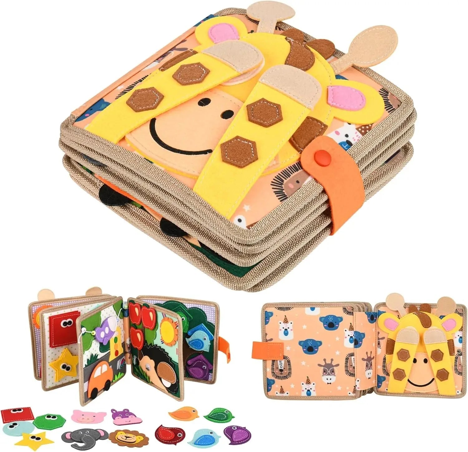 Montessori Activiteitenboek Dieren - Busy Book Vilt - 2 Tot 4 Jaar - KidsKorner