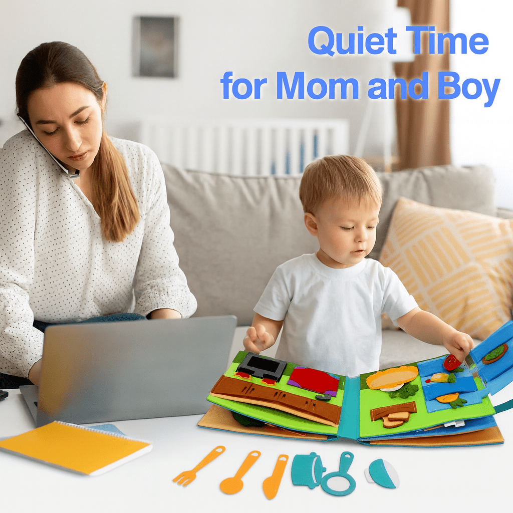 Montessori Activiteitenboek Vilt - Busy Book - 3 Tot 6 Jaar - KidsKorner