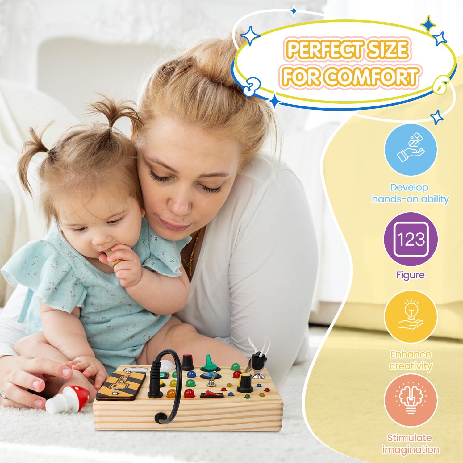 Montessori Activiteitenbord Met LED - Sensorisch Speelgoed Voor Kinderen - KidsKorner
