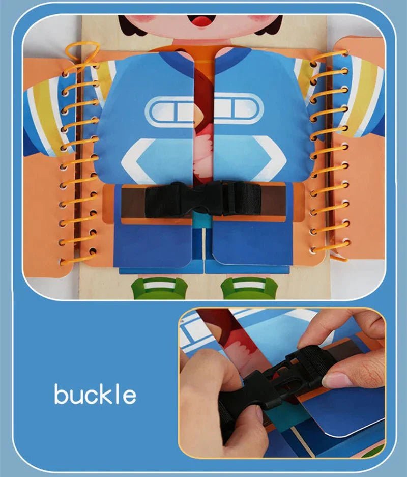 Montessori Busy Board Aankleedbord – Houten Motoriek Speelgoed - KidsKorner