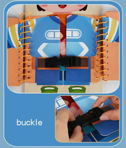 Montessori Busy Board Aankleedbord – Houten Motoriek Speelgoed - KidsKorner