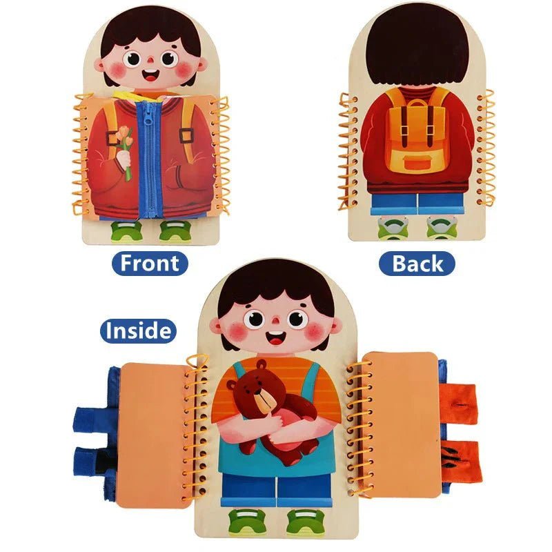 Montessori Busy Board Aankleedbord – Houten Motoriek Speelgoed - KidsKorner