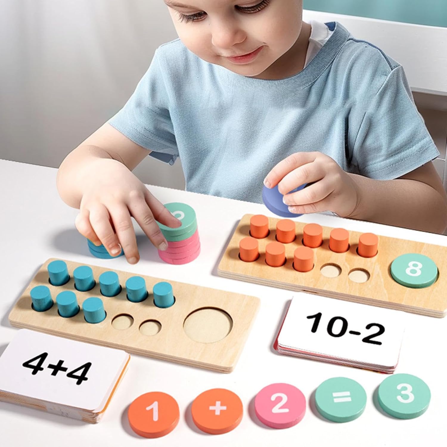 Montessori Rekenbox Met Houten Cijfers En Somkaarten - KidsKorner